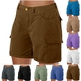 thumbnail image 1 of Dxzfnsa Women's Lightweight Hiking Cargo Shorts with Pockets Water Resistant Athletic Shorts for Golf Casual S-3XL, 1 of 9