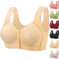 thumbnail image 1 of Dxzfnsa Women's Front Closure Racerback Bras Plus Size Full Coverage Supportive Underwire Plunge Unlined Bra (Wine,M), 1 of 8