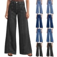 thumbnail image 1 of Dxzfnsa Women's Loose Fit Fashion Wide Leg Denim Jeans High Waisted Casual Comfortable Long Pants S-2XL, 1 of 8
