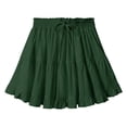 thumbnail image 1 of Dxzfnsa Women's Mini Skirts Womens Basic High Waisted Tiered Ruffles Hem Skirts Summer Loose Drawstring Elastic Waist Solid Color Beach Skirts, 1 of 9