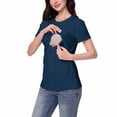 thumbnail image 1 of Dxzfnsa Women's Nursing Tops for Breastfeeding Summer Women Casual Short Sleeve Solid Color T Shirts Comfortable Round Neck Double-layer Pregnancy Tops, 1 of 8