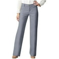 thumbnail image 1 of Dxzfnsa Women's Straight Leg Long Pants Womens Lightweight Versatile Solid Color Suit Trousers High Waist Button Casual Pants with Pockets, 1 of 8