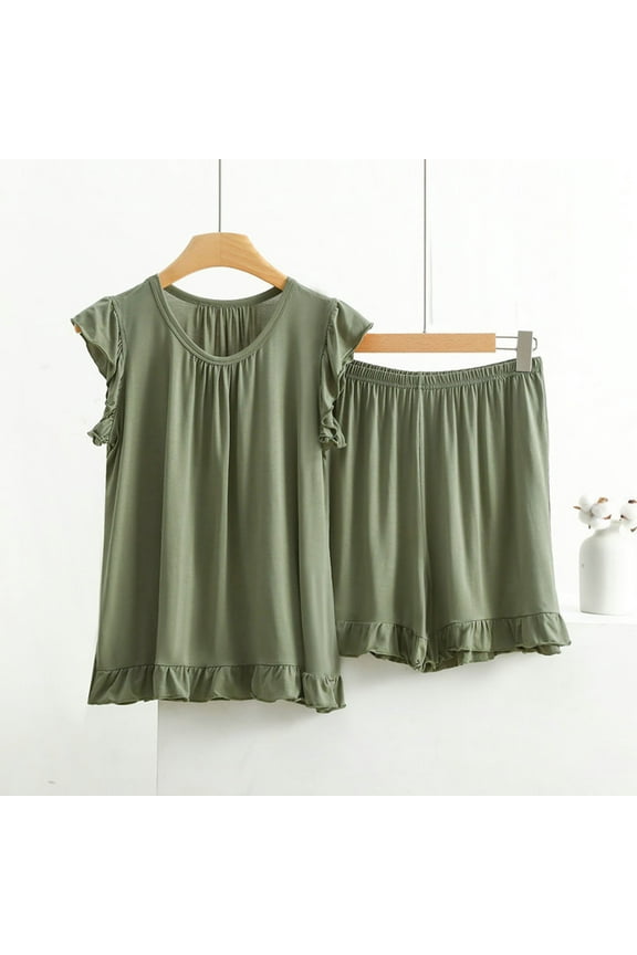 Women's Summer 2 Piece Outfits Womens Casual Solid Color Round Neck Sleeveless Tank Tops Elastic Waist Shorts Sets Fashionable Beach Vacation 2026