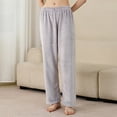 thumbnail image 1 of Dxzfnsa Women's Warm Plush Pajama Womens Soft Solid Color Sleep Pants Plus Size Lounge Fleece Elastic Waist Pajamas Pants Straight Leg Trousers, 1 of 3