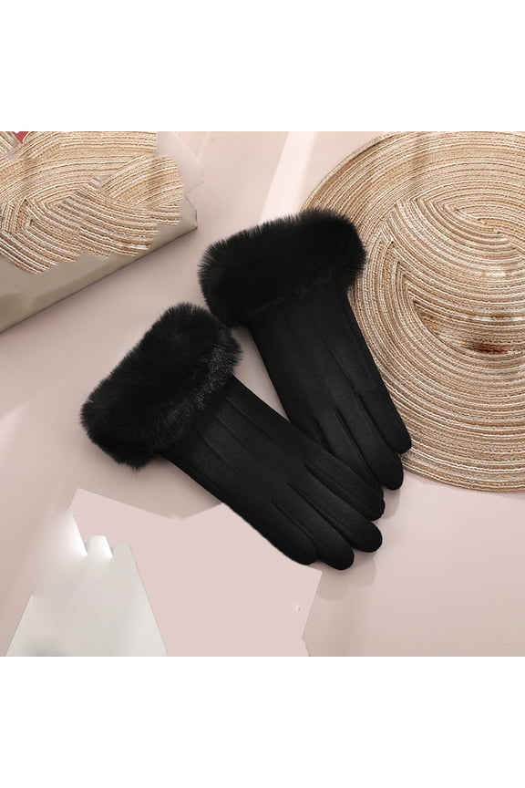Women's Winter Warm Deerskin Suede Gloves With Polar Fleece and Thermal Insulated Thinsulate for Cold Weather Gift for Women Christmas Gifts