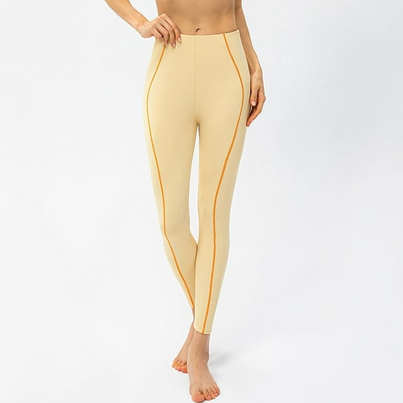 Dxzfnsa Women's Yoga Pants with Pockets for Women Bootcut Wide Leg Pants for Women High Waisted Workout Pants Women's Clothing,Yellow-2XL