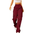 thumbnail image 1 of Dxzfnsa Womens Casual Pants Wide Leg High Waisted Adjustable Drawstring Trousers with Pockets Lightweight S-2XL, 1 of 6