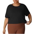 thumbnail image 1 of Dxzfnsa Womens Double Lined Tops Crewneck Short Sleeve Tees Basic Slim Fit T Shirts Y2K Summer Clothes 2026 XL-4XL, 1 of 7