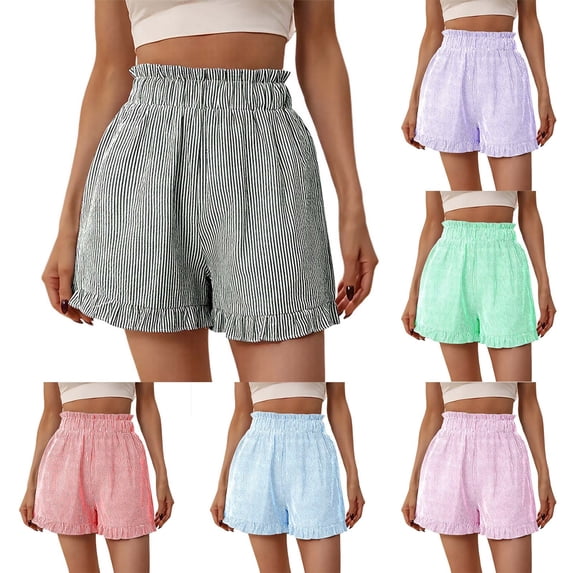 Dxzfnsa Womens Drawstring Shorts Summer Elastic Waist Casual Lightweight with Pockets S-2XL
