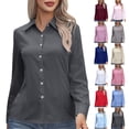thumbnail image 1 of Dxzfnsa Womens Dress Shirts Long Sleeve Button Down Shirt Wrinkle-Free Plus Size T-Shirts Business Casual Blouse Office Work Tops S-5XL, 1 of 1