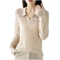 thumbnail image 1 of Dxzfnsa Womens Fall Clothes Women's Fall Sweaters 2025 Oversized Loose Long Sleeve Crew Neck Side Slit Dressy Knit Casual Pullover Tops M-2XL, 1 of 6