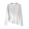 thumbnail image 1 of Dxzfnsa Womens Knit Cardigan Sweaters Button Down Shirts Long Sleeve Crew Neck Ribbed Knit Blouse Open Front Work Tops Chunky Cardigan Sweaters for Women XL-3XL, 1 of 8