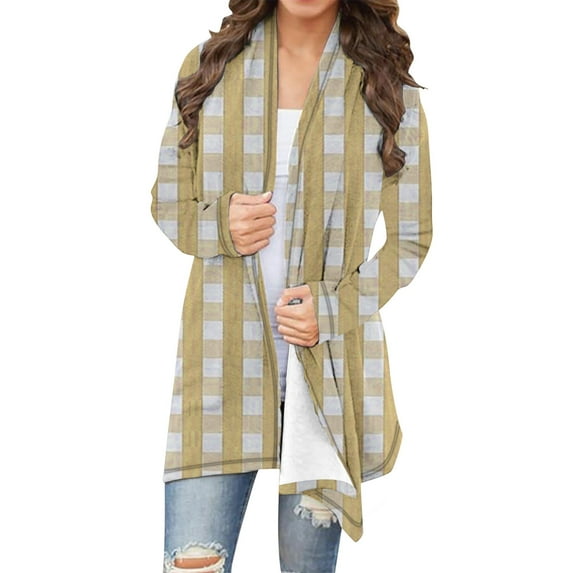 Dxzfnsa Womens Lightweight Casual Jacket 2025 Plaid Long Sleeve Shacket Fleece Lined Hooded Jackets Warm Coat Blouses for Women Dressy Casual,Yellow-5XL