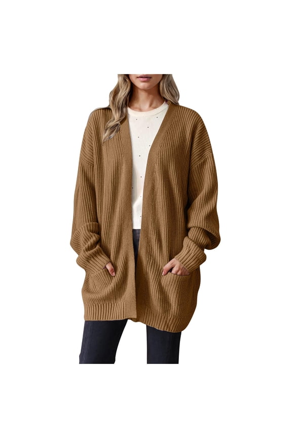 Womens Long Cardigan Sweaters Chunky Open Front Oversized Slouchy Knit Fall Trendy Coatigan Jackets Winter Clothing for Women S-3XL