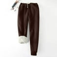 thumbnail image 1 of Dxzfnsa Womens Long Pants Women's Casual Solid Color Fleece Sweatpants Oversize Bandage Elastic Waist Trousers Warm Comfy Sweatpants with Pockets, 1 of 3