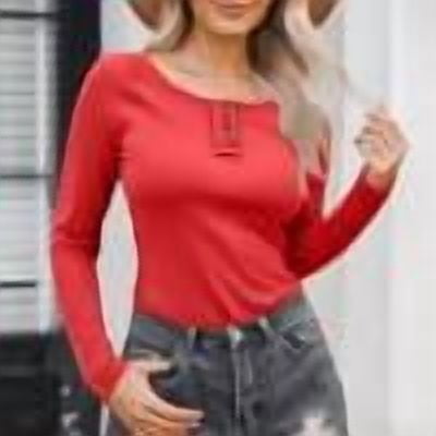 Dxzfnsa Womens Long Sleeve Sweaters Women's Casual Solid Color Tops Basic Ribbed Knit Button V Neck Shirts Fall Winter Pullovers