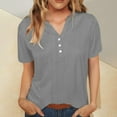 thumbnail image 1 of Dxzfnsa Womens Oversized T Shirts Button Down Shirts Summer Tops Spring Casual Loose Fit V Neck Workout Short Sleeve 2025 Beach Vacation, 1 of 6