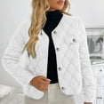 thumbnail image 1 of Dxzfnsa Womens Quilted Lightweight Jackets Button Down Solid Color Puffer Coats Fashionable Round Neck Outwear with Pockets, 1 of 9