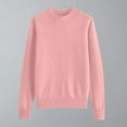thumbnail image 1 of Dxzfnsa Womens Sweaters Fashion Women Casual Long Sleeve Knit Sweaters Solid Color Tee Base Layer Crew Neck Pullover Tops Winter Clothing, 1 of 7