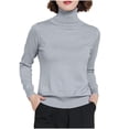 thumbnail image 1 of Dxzfnsa Womens Sweaters Women's Casual Turtleneck Long Sleeve Shirts Fall Fashion Basic Thin Solid Color Sweaters Winter Clothes 2025, 1 of 2