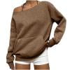 Dxzfnsa Womens Sweatshirts 2025 Women's Off Shoulder Long Sleeve Oversized Pullover Tops with Kangaroo Pocket