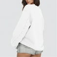 thumbnail image 1 of Dxzfnsa Womens Sweatshirts Women Oversize Casual Solid Color Pullover Tops Fashion Side Pleated Round Neck Long Sleeved Sweatshirts, 1 of 3