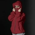 thumbnail image 1 of Dxzfnsa Womens Sweatshirts with Mask Women's Solid Color Zip Up Jackets Double Hooded Long Sleeve Sweatshirt Coats Winter Balaclava Hoodies, 1 of 9