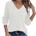 thumbnail image 1 of Dxzfnsa Womens Tops Early Fall Fashion Raglan Long Sleeve Soft Knitted Solid Color V Neck T Shirts Casual Loose Fit Tee Shirt S-2XL, 1 of 8