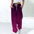 thumbnail image 1 of Dxzfnsa Womens Wide Leg Sweatpants High Waisted Baggy Lounge Pants Drawstring Athletic Flared Joggers with Pockets Hiking Pants Women(Dark Blue,S-2XL), 1 of 4