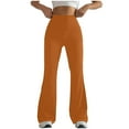 thumbnail image 1 of Dxzfnsa Womens Wide Leg Yoga Pants with Pockets High Waisted Casual Lounge Loose Dress Petitel Palazzo Pants Flare Leggings for Women,Orange-XL, 1 of 4