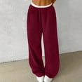 thumbnail image 1 of Dxzfnsa Womens Winter Sherpa Fleece Sweatpants Drawstring Elastic Waist Joggers Pants Thick Thermal Solid Color Trousers with Pockets, 1 of 7