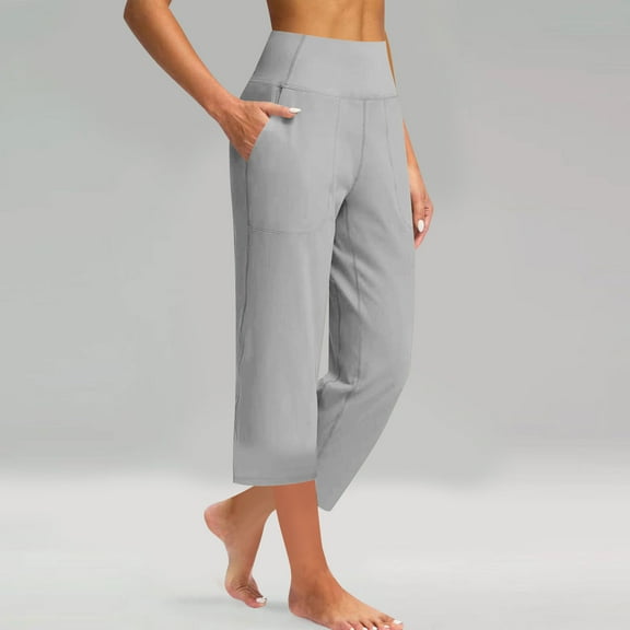 Dxzfnsa Womens Yoga Pants Wide Leg Comfy Drawstring Loose Straight Lounge Running Workout Legging Women's Clothing,Gray-M