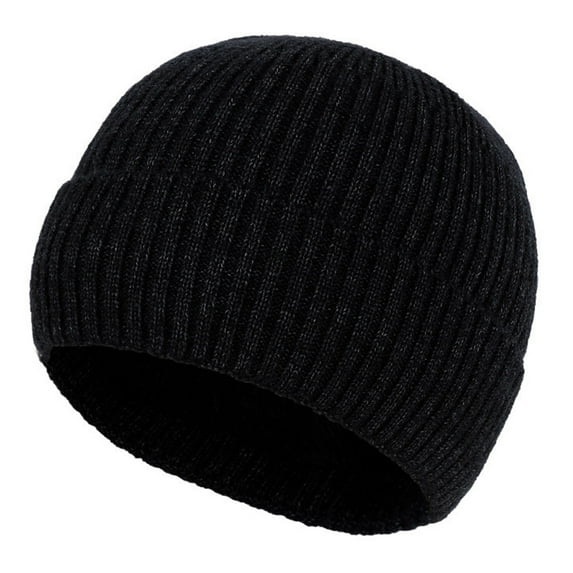 Dxzfnsa Wool Waterproof Winter Beanie Hat with Brim Fleece Lined Knit Cap for Cold Weather & Large Head Gift for Men & Women
