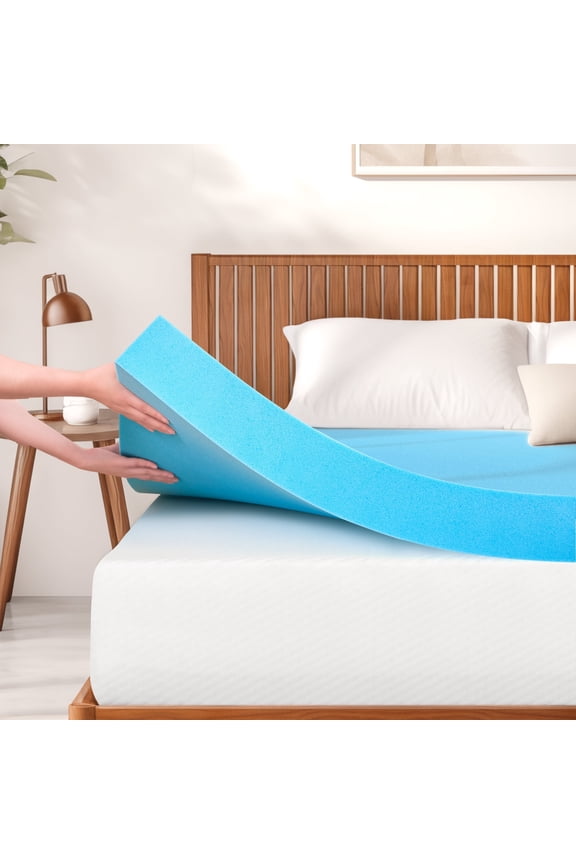 2" California King Medium Soft Gel Memory Foam Mattress Topper Pressure Relief Bed Mattress Pad