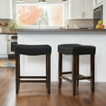 thumbnail image 1 of DyFun 24" Backless Bar Stools Modern Counter Stool Chairs Wooden Kitchen Island Stools (Set of 2, Gray), 1 of 7