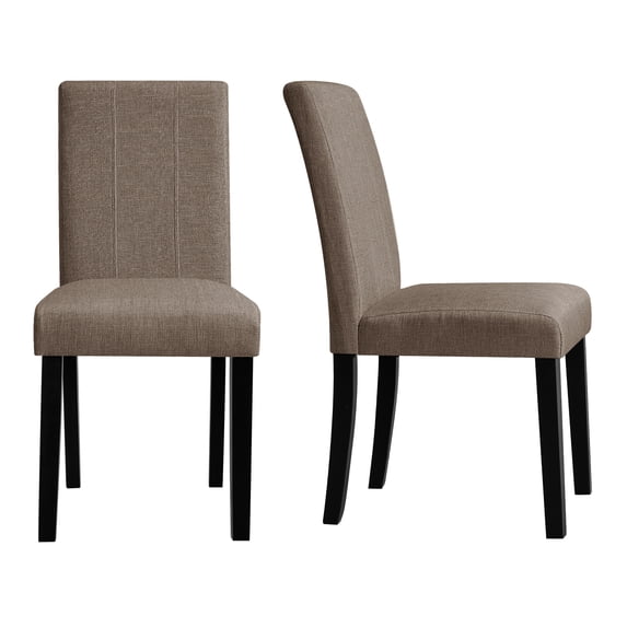 DyFun Linen Upholstered Dining Chairs Set of 2 for Kitchen Dining Room or Apartment Living, Kahki