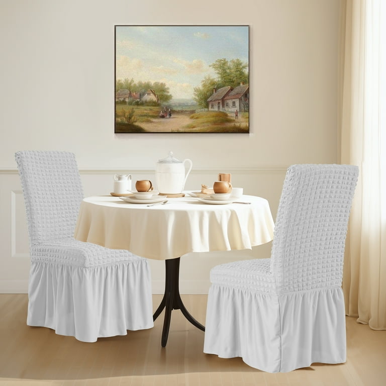 DyFun Long Skirt Dining Chair Covers, Stretch Slipcovers for Home