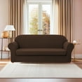 thumbnail image 1 of DyFun Traditional Couch Cover Stretch Sofa Slipcover, Jacquard Couch Cushion Protector Pet Friendly (Chocolate, Loveseat), 1 of 7
