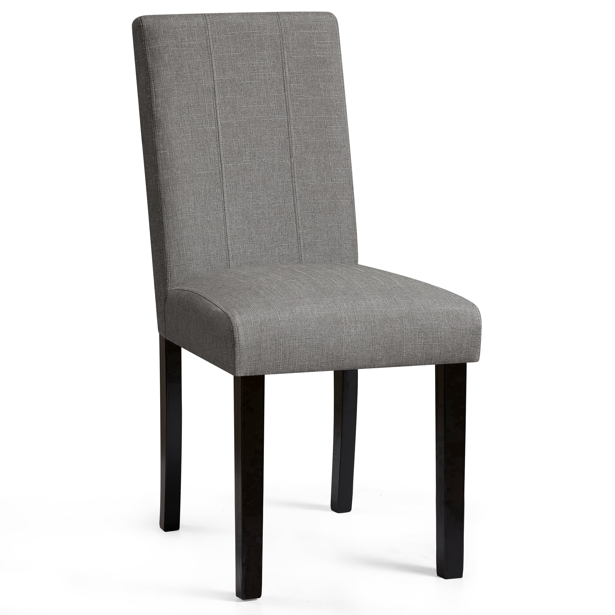 CHUN YI Upholstered Dining Chairs Set of 2, Modern Farmhouse Fabric Dining Chairs with Solid Rubberwood Frame for Kitchen & Dining Room, Dark Gray
