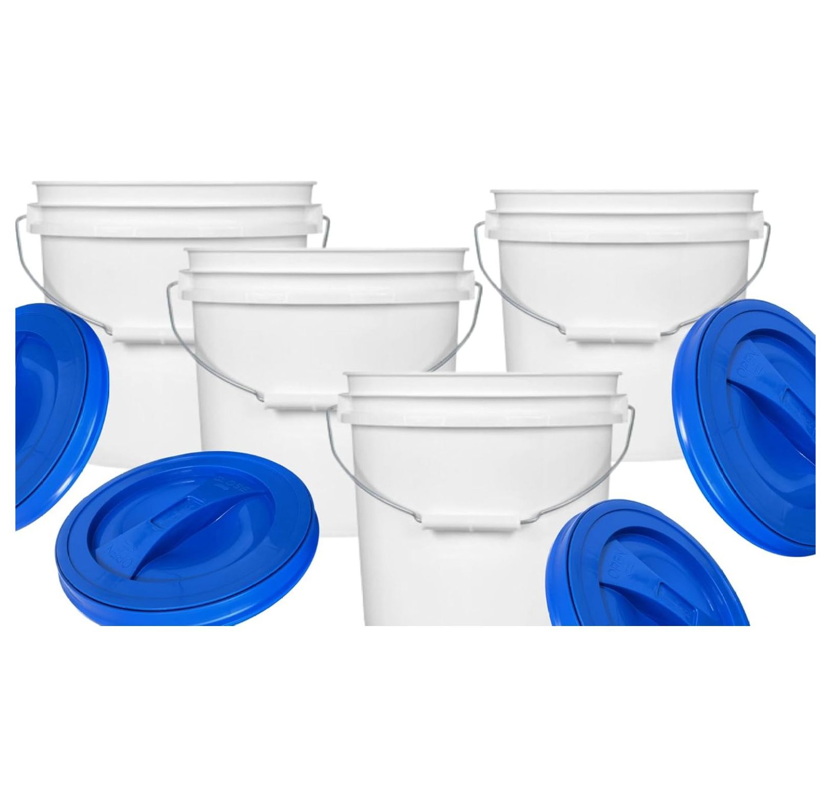 Dygtyx 2 Gallon Plastic Food Grade Bpa Made In Usa Buckets With Blue 