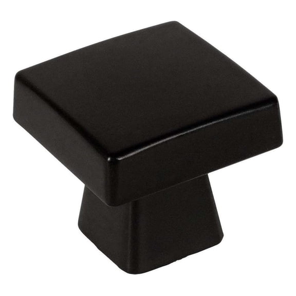 DyGTyX 25 Pack 5233FB Flat Black Contemporary Square Cabinet Knob - 1-1/8" Square