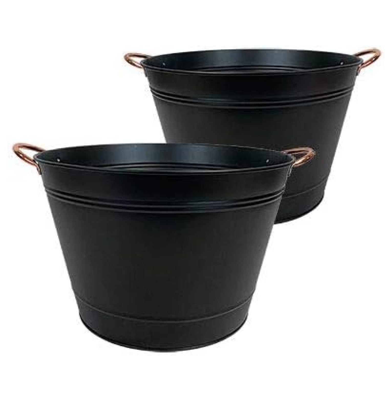 DyGTyX 81428 Modern Farmhouse Washtub Planters, Black, 14