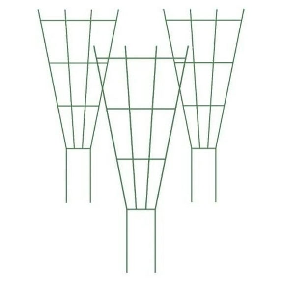 DyGTyX 89635 Fan Pot Trellises, Green, 36" H, Pack of 3