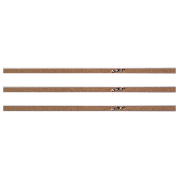 DyGTyX Cork Strip Bulletin Bar - 36" Width - Aluminum - 3/Bundle (49534BD)