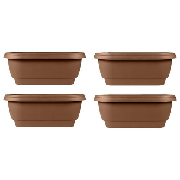 DyGTyX Deck Balcony Rail Planter, 24", Chocolate (Pack of 4)
