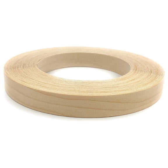 DyGTyX Maple Pre-Finished 3/4" x 25' Roll Preglued, Veneer Edge Banding, Flexible Wood Tape, Easy Application Iron On with Hot Adhesive. Clear UV Laquer Finish Wood Edging.