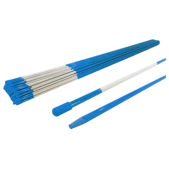 DyGTyX | (Pack of 25) Driveway Markers " Long 5/16" Diameter, Blue with Reflective Tape
