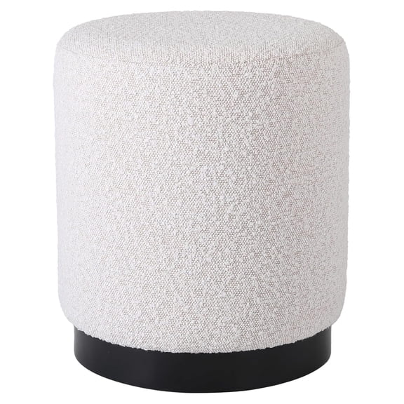 DyGTyX Round Boucle Ottoman Foot Stool | Soft Compact Padded Vanity Stool | Great for The Living Room, Bedroom and | Small Furniture