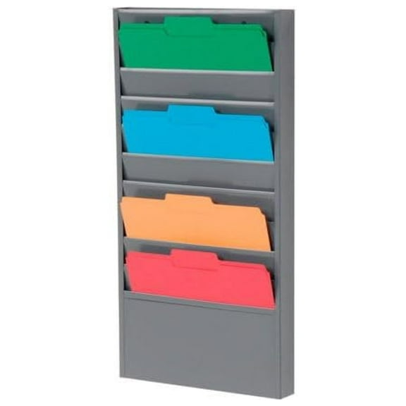 DyGTyX Steel Medical Chart Hanging Wall File Holder, 10 Pockets, Gray