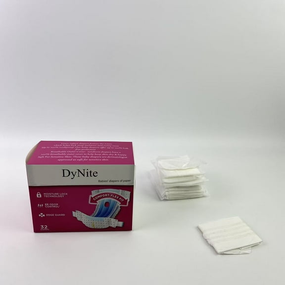 DyNite diapers of paper , - Pure Protection - 20 Count, for up to 100% Leakproof, Premium Plant-based Skin Protection